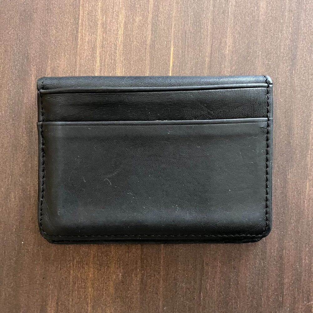 Fossil Black Leather Bifold Card Wallet